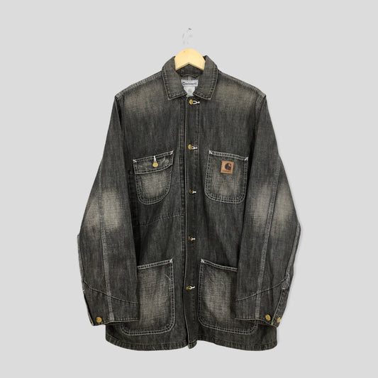 Carhartt Acid Wash Workwear Jacket Black XLarge