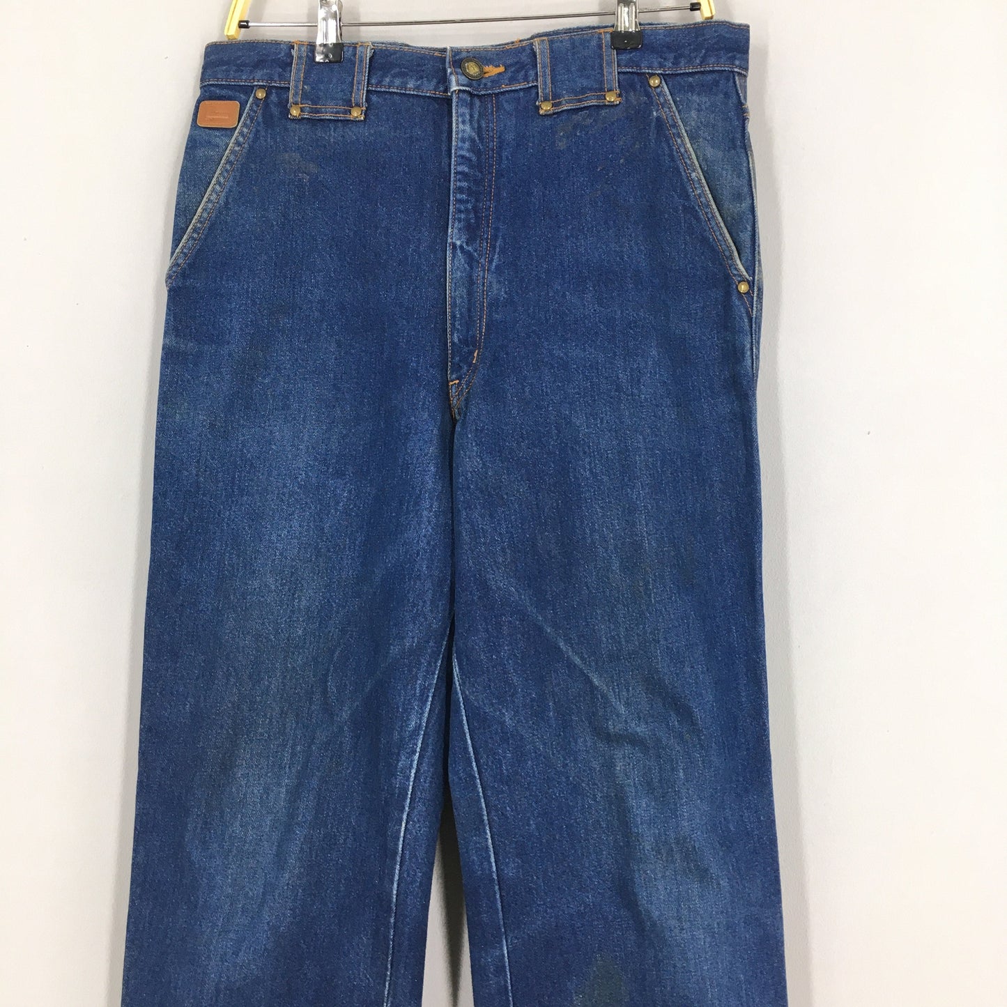 Lancel Paris Indigo Blue Acid Wash Jeans Size 34x29.5