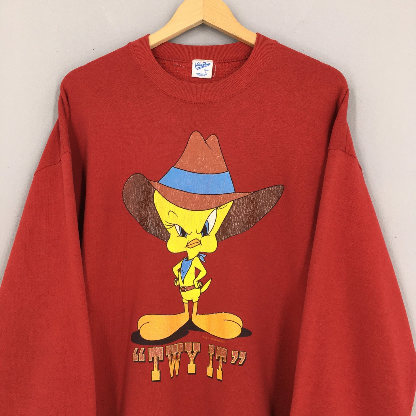 Tweety Twy It Yellow Bird Looney Tunes Sweatshirt Large