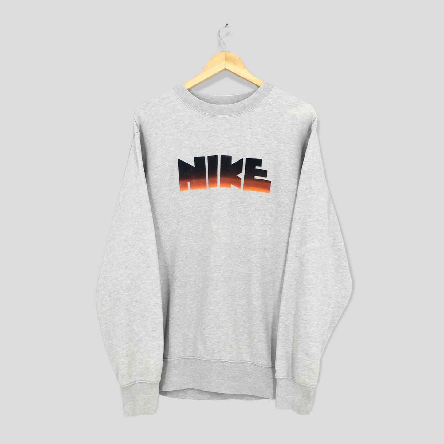 Nike Swoosh Nike Block Gray Sweatshirt Medium