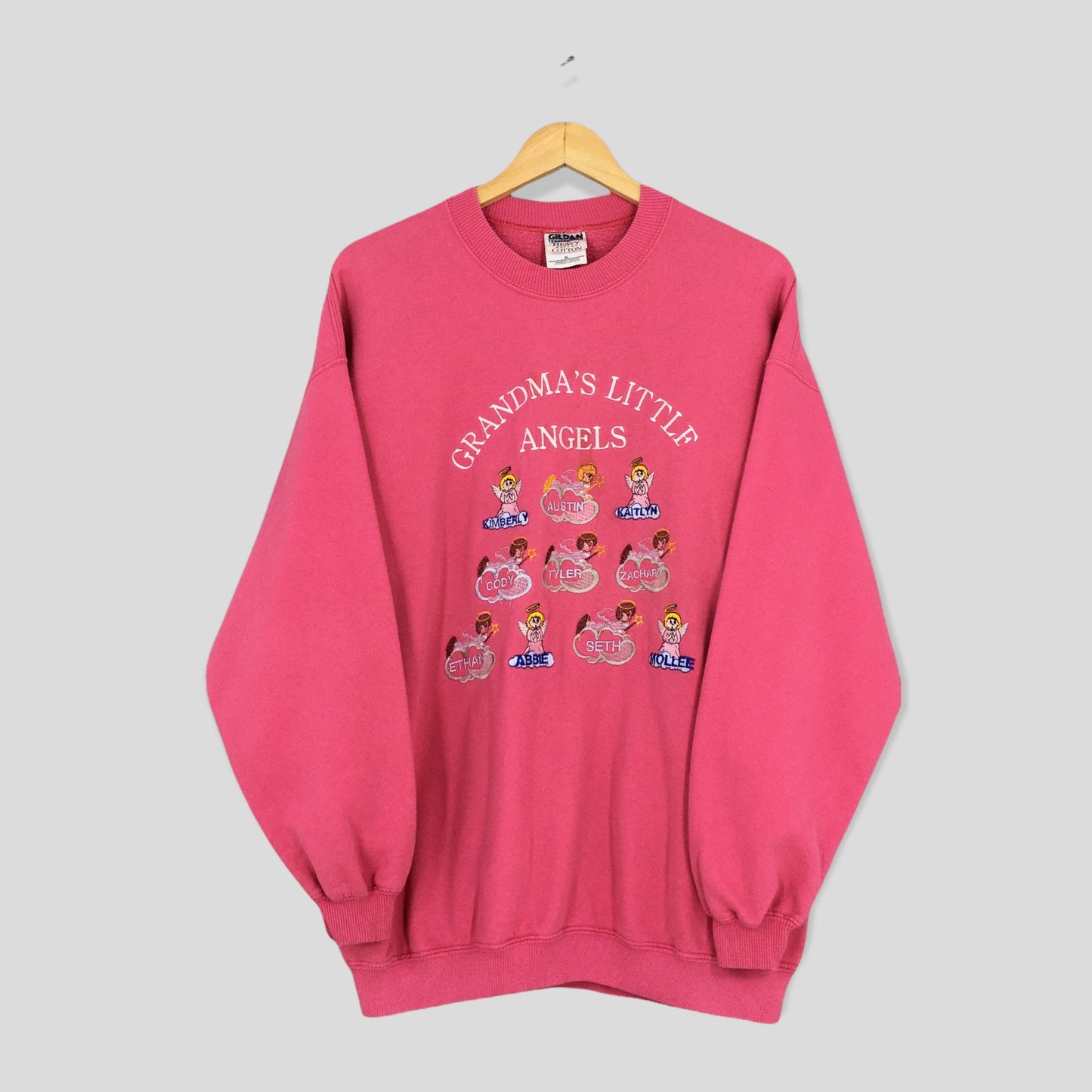 Grandma Embroidery Pink Sweater XLarge