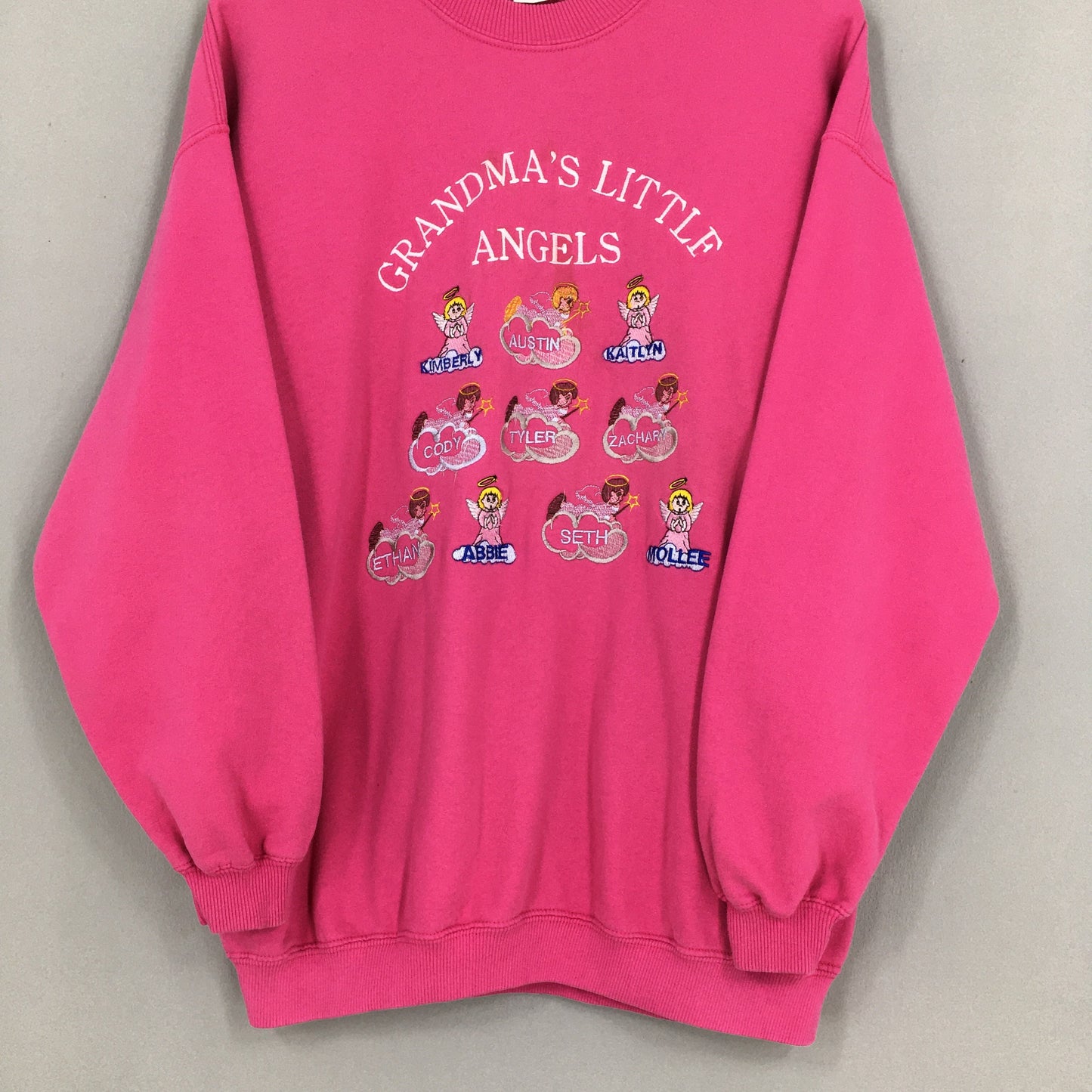 Grandma Embroidery Pink Sweater XLarge