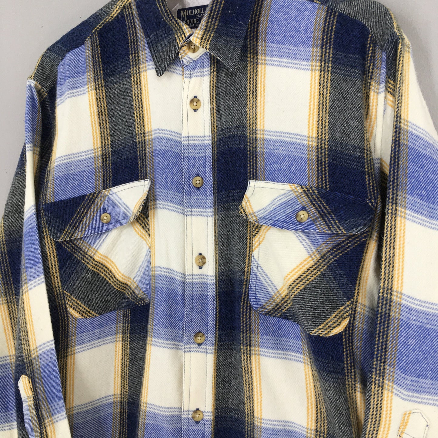 Checkered Plaid Flannel Multicolor Shirt Large