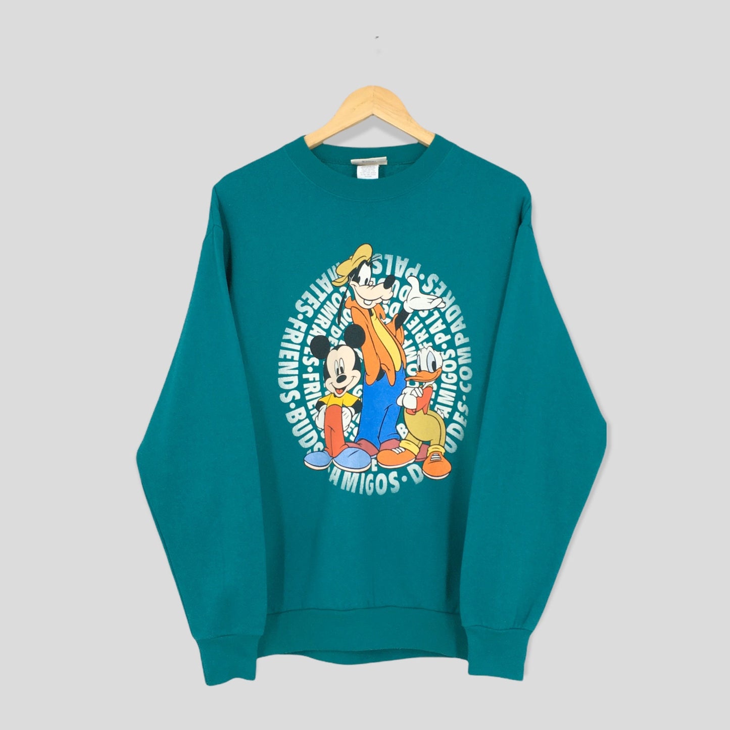 Mickey Mouse And Friends Green Sweatshirt Medium