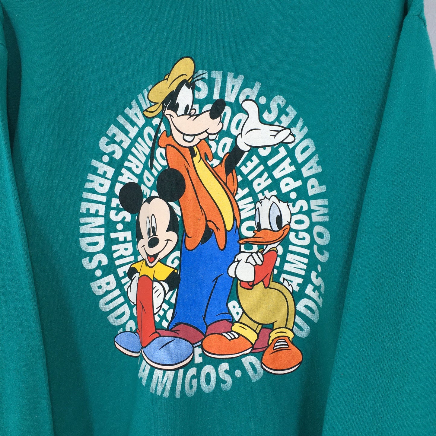 Mickey Mouse And Friends Green Sweatshirt Medium