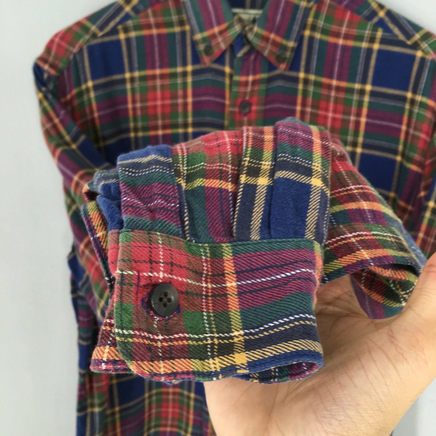 LL Bean Checked Flannel Button Up Small