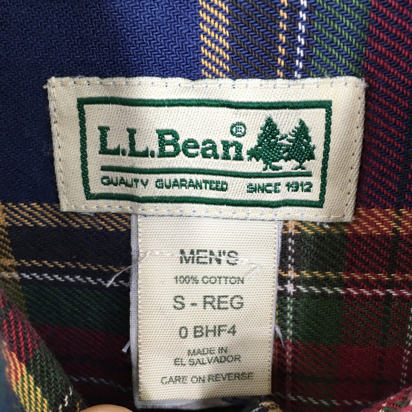 LL Bean Checked Flannel Button Up Small