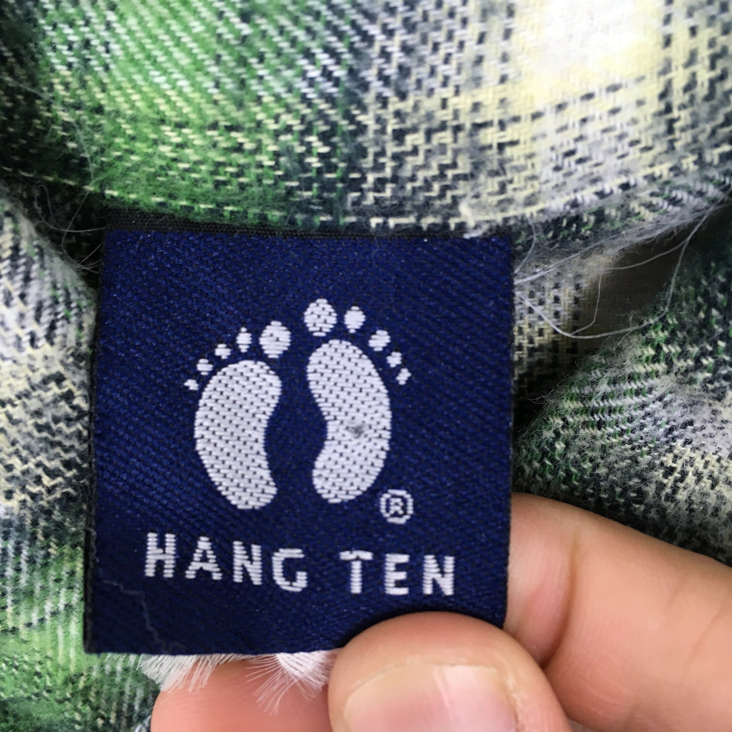 Hang Ten Green Checkered Flannel Large