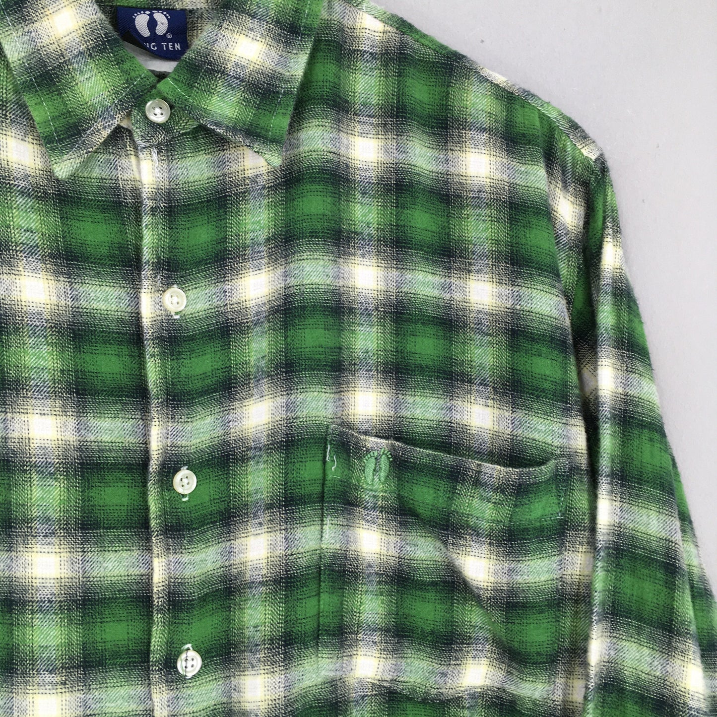 Hang Ten Green Checkered Flannel Large