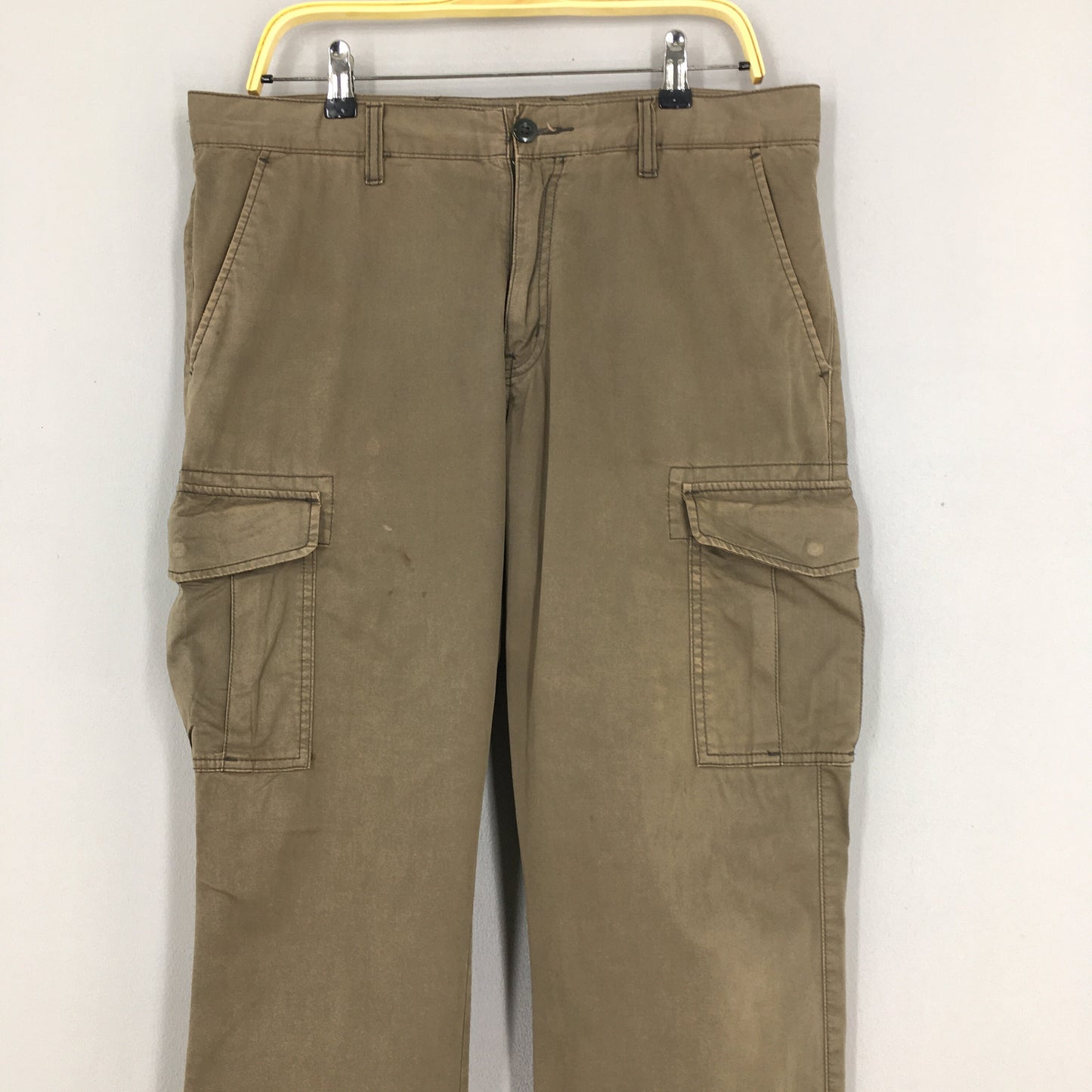 Japanese Cargo Pants Brown Straight Cut Pants Size 34x33