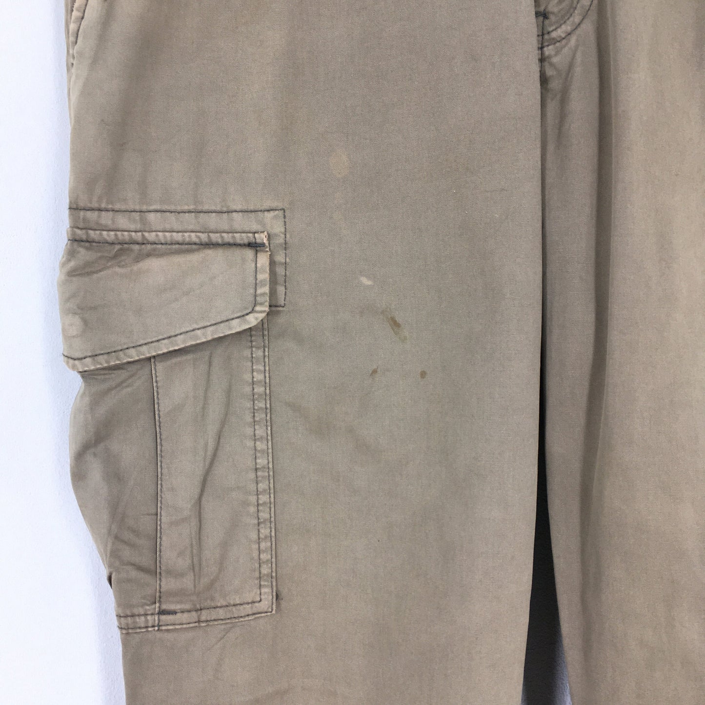 Japanese Cargo Pants Brown Straight Cut Pants Size 34x33