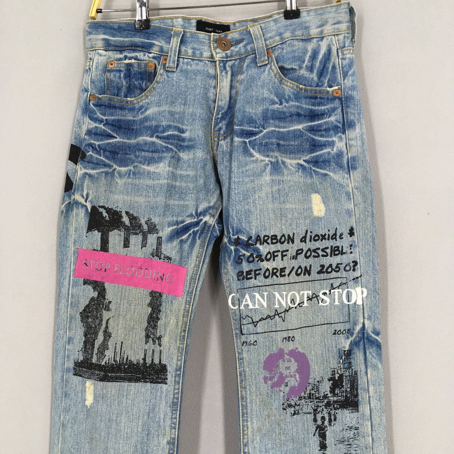 Point Loma Ripped Art Denim Jeans Size 30x32