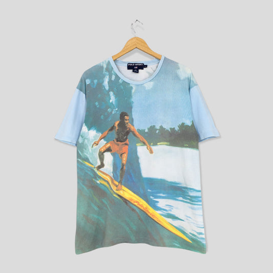 Polo Sport Surfing Wave Ocean Tshirt Large