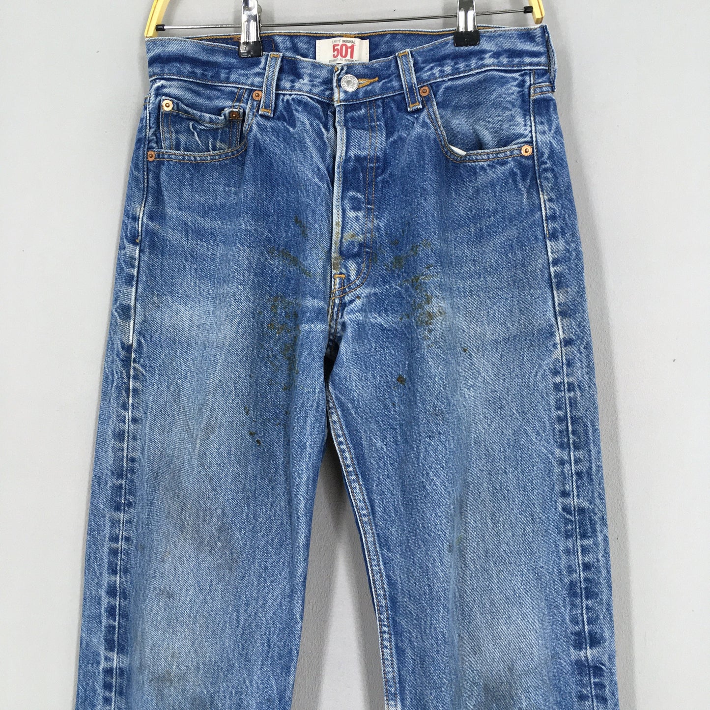 Levi's 501 Faded Dirty Blue Jeans Size 27x31