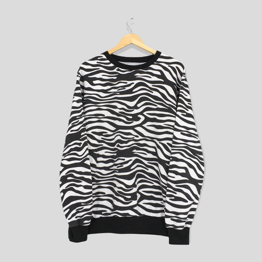 Pop Art Zebra Stripes Pattern Sweater Large