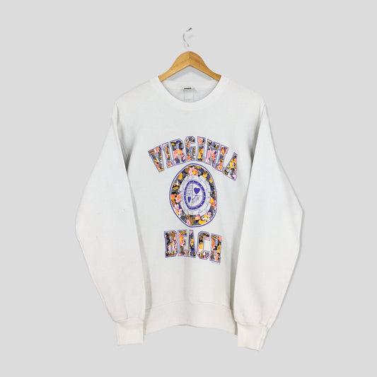 Virginia Beach White Sweatshirts Medium