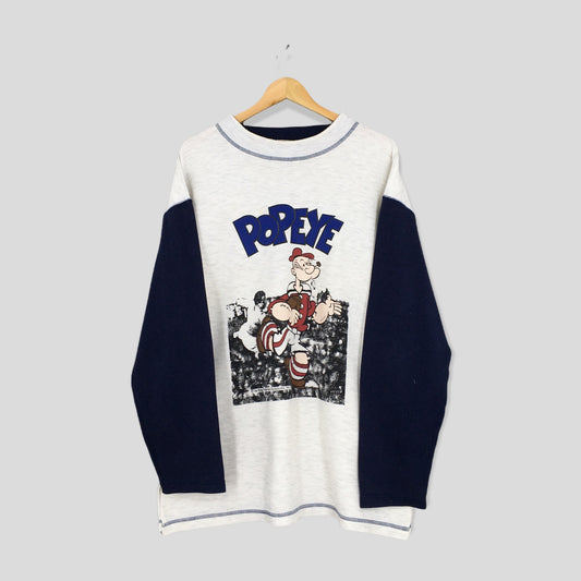 Popeye And The Sailor Man Cartoon Sweatshirt Large