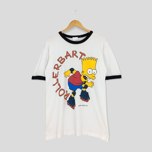 Bart Simpson Rollerbart Cartoon T shirt Medium