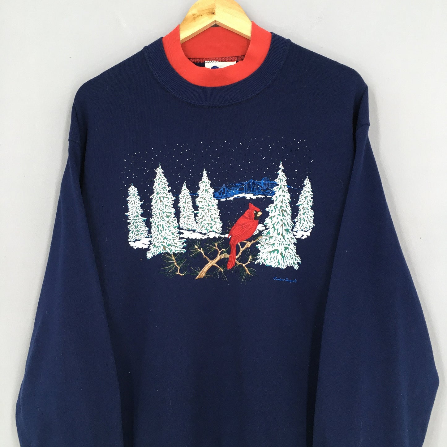 Cardinal Bird Blue Sweatshirt Large