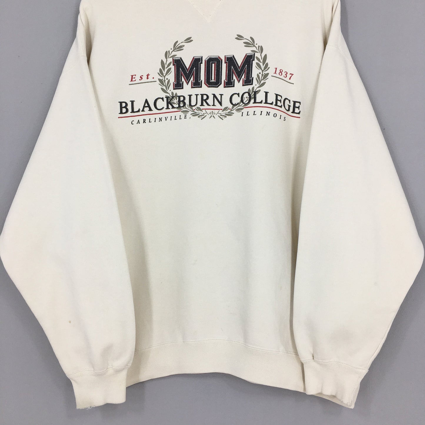 Blackburn College Mom White Sweatshirt XLarge