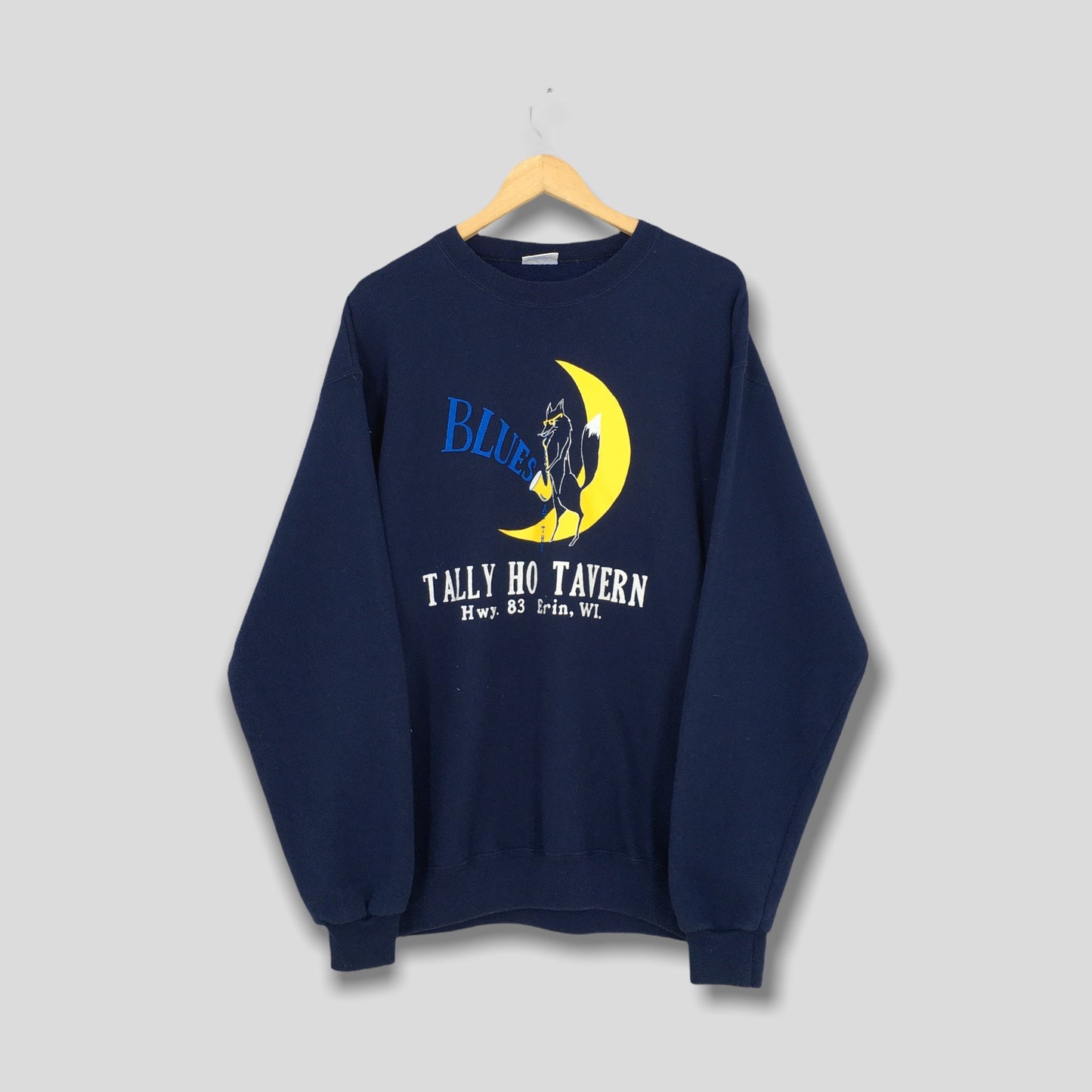 Tally Ho Tavern Restaurant Blue Sweater Large