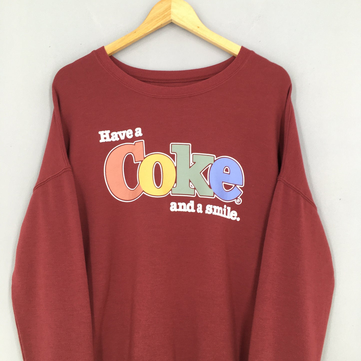 Coca Cola Printed Red Sweatshirt Medium