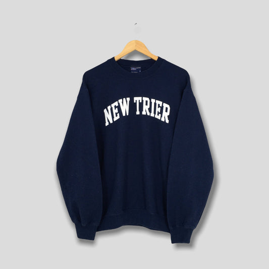 New Trier High School Blue Sweater Medium