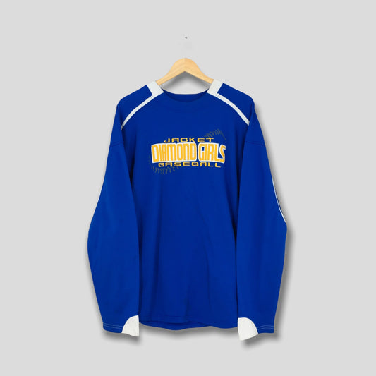 Diamond Girls Baseball Blue Sweatshirt Large