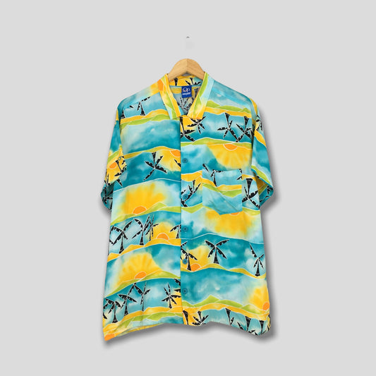 Ocean Pacific Surfing Hawaiian Shirt Large