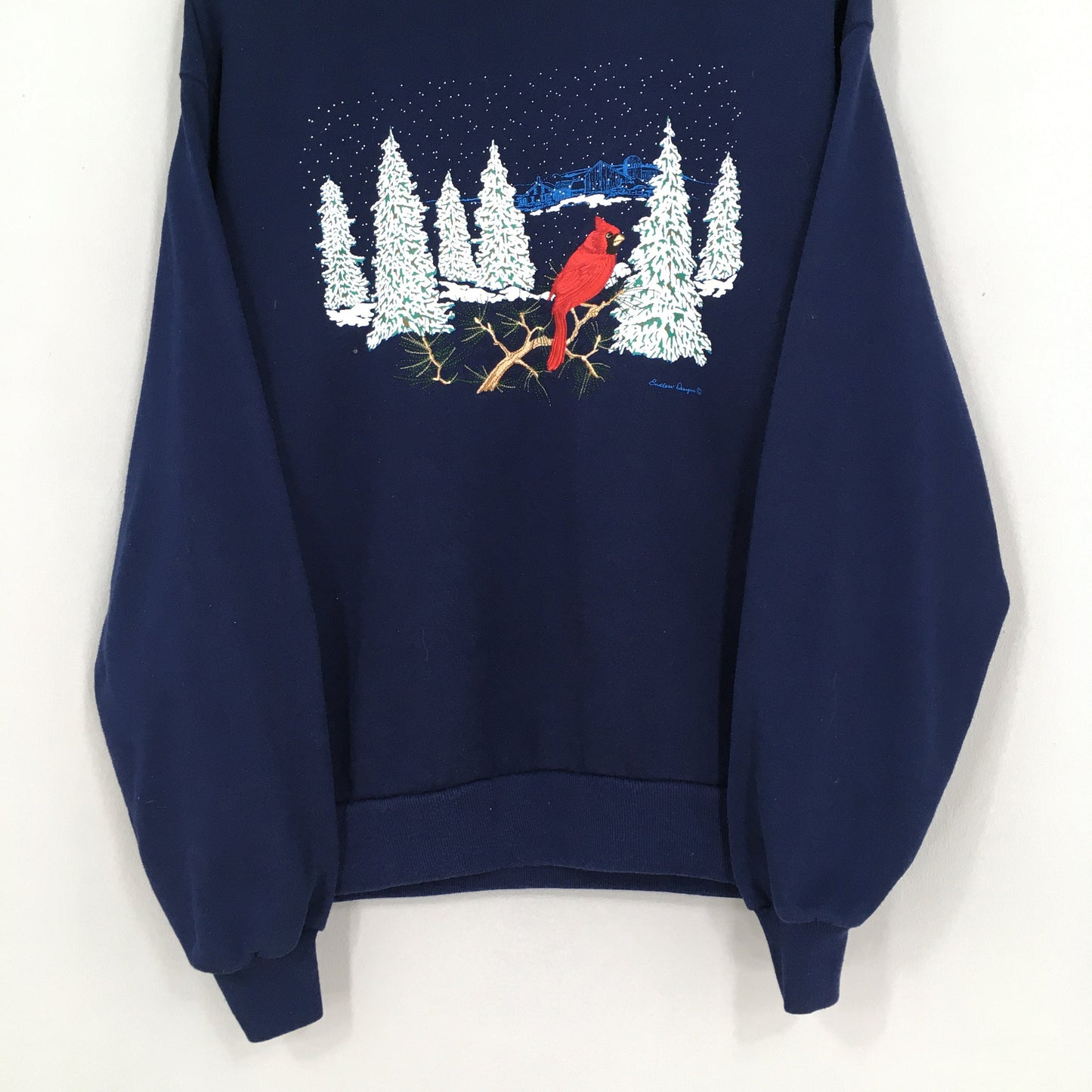 Cardinal Bird Blue Sweatshirt Large