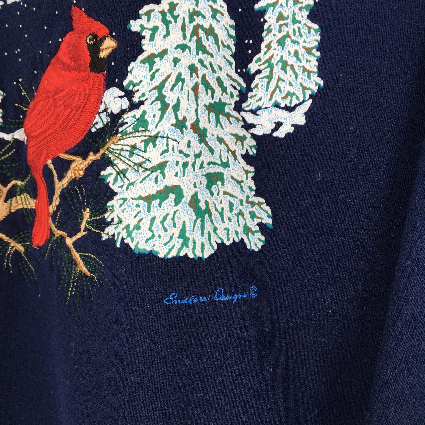 Cardinal Bird Blue Sweatshirt Large