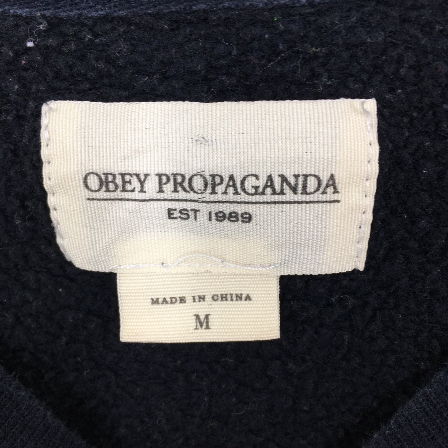 Obey Propaganda Spell Out Black Sweatshirt Medium