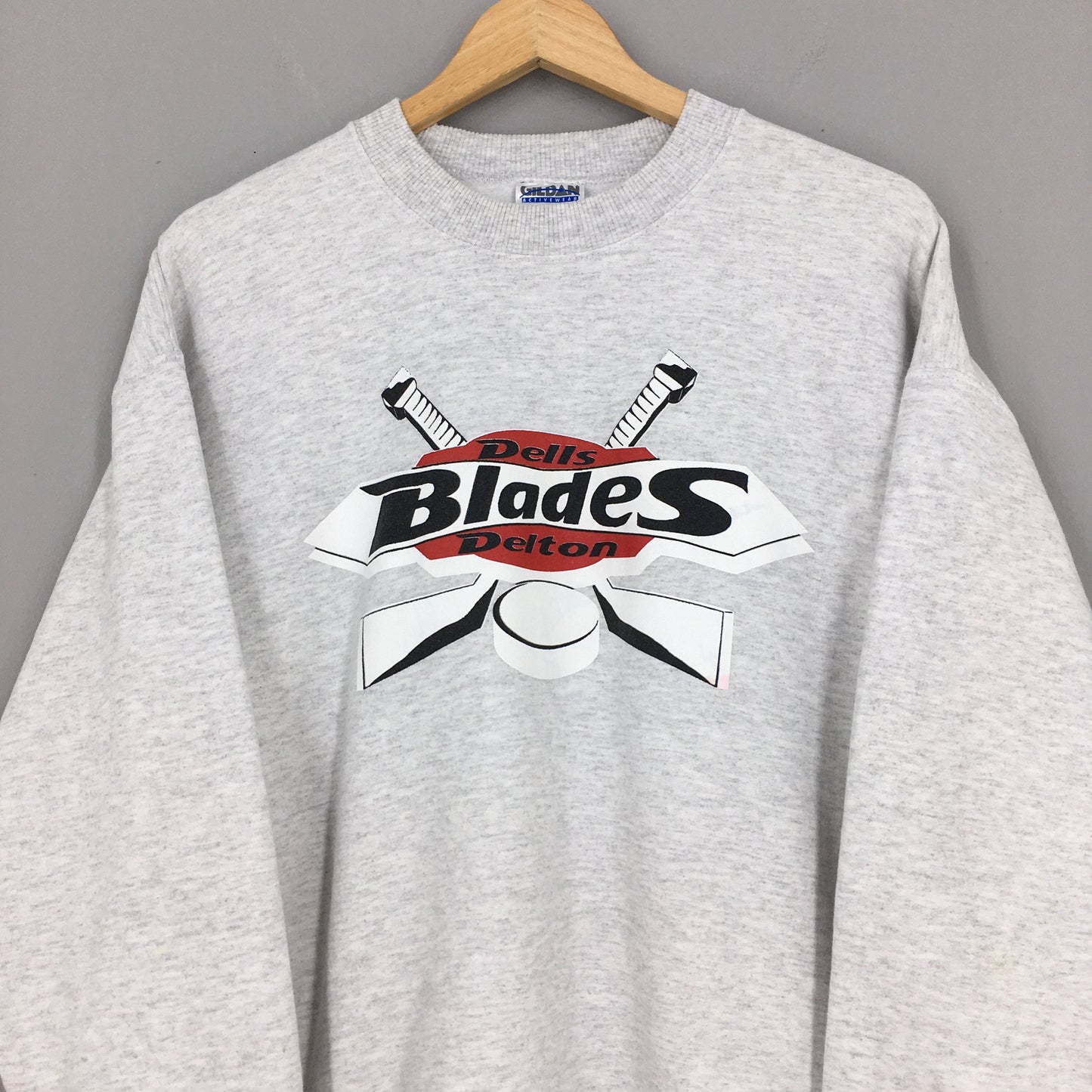 Blades Dells Delton Hockey NCAA Gray Sweatshirt Large