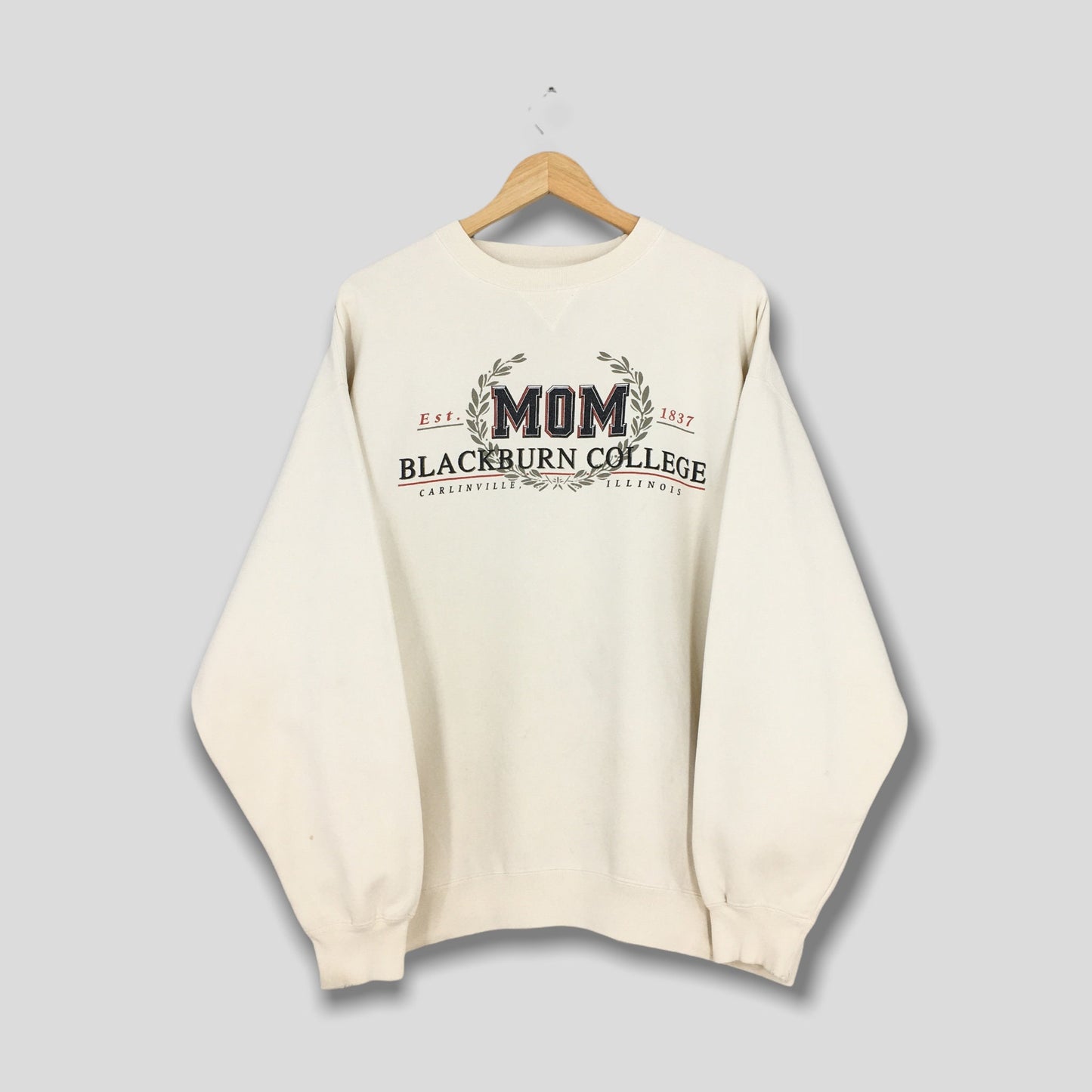 Blackburn College Mom White Sweatshirt XLarge