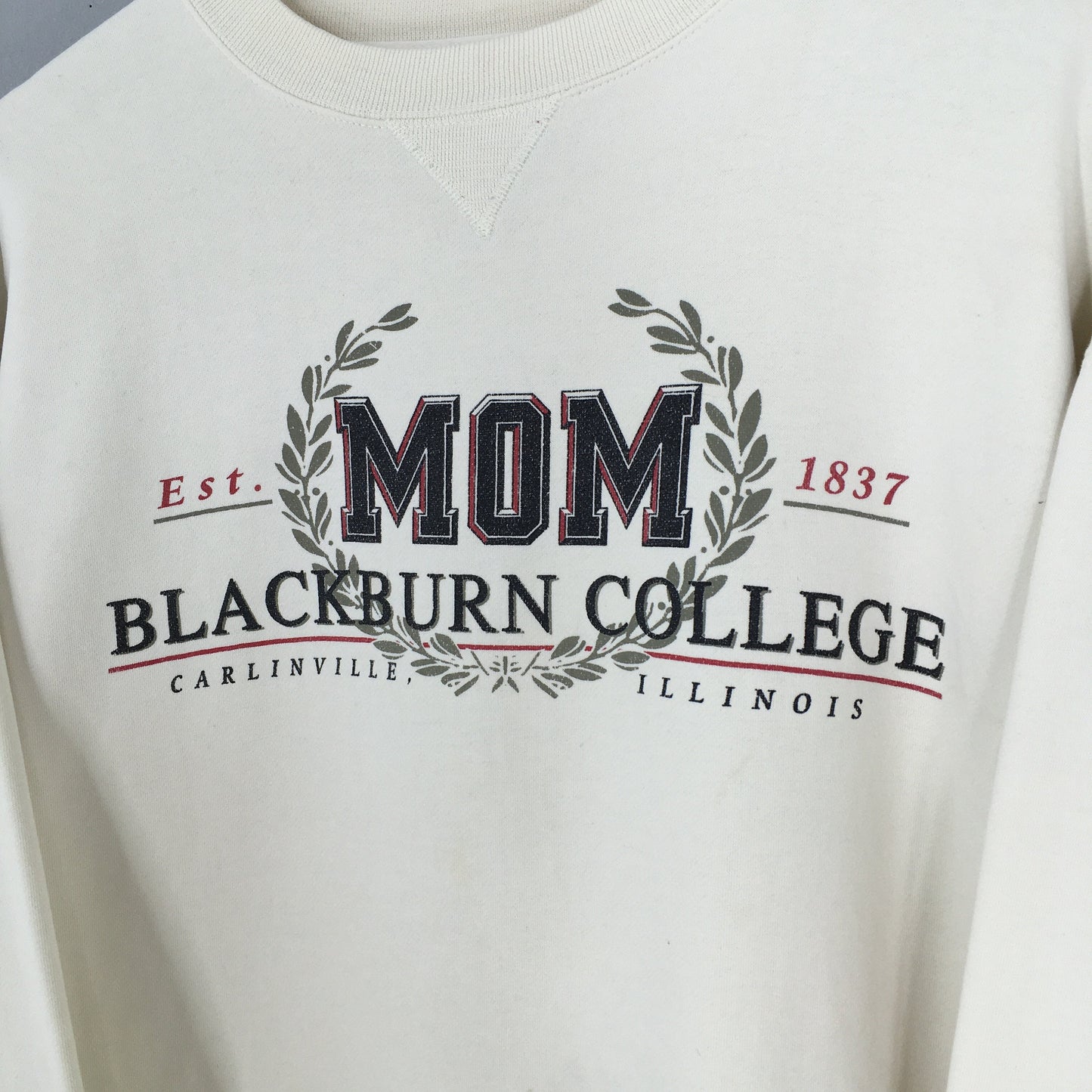 Blackburn College Mom White Sweatshirt XLarge