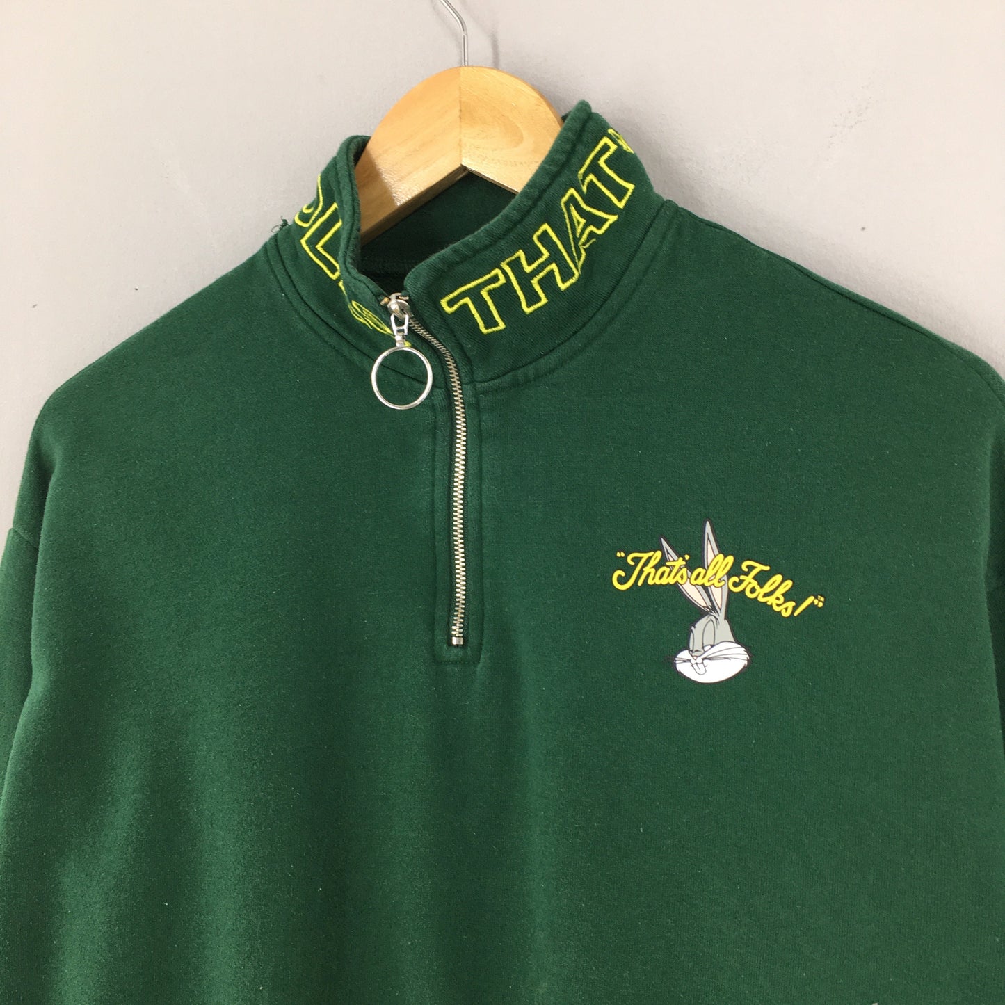 Looney Tunes Green Sweatshirt Medium