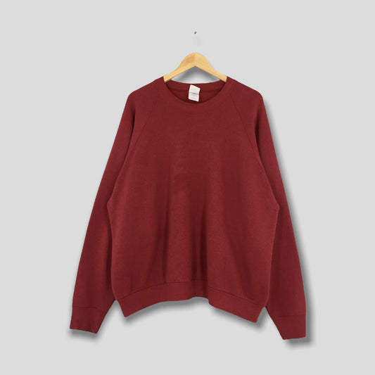 Fruit Of The Loom Red Plain Sweatshirt 2XLarge