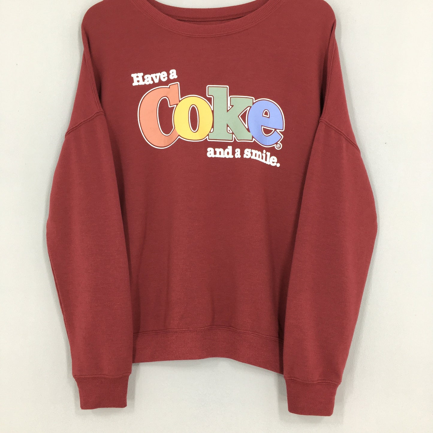 Coca Cola Printed Red Sweatshirt Medium