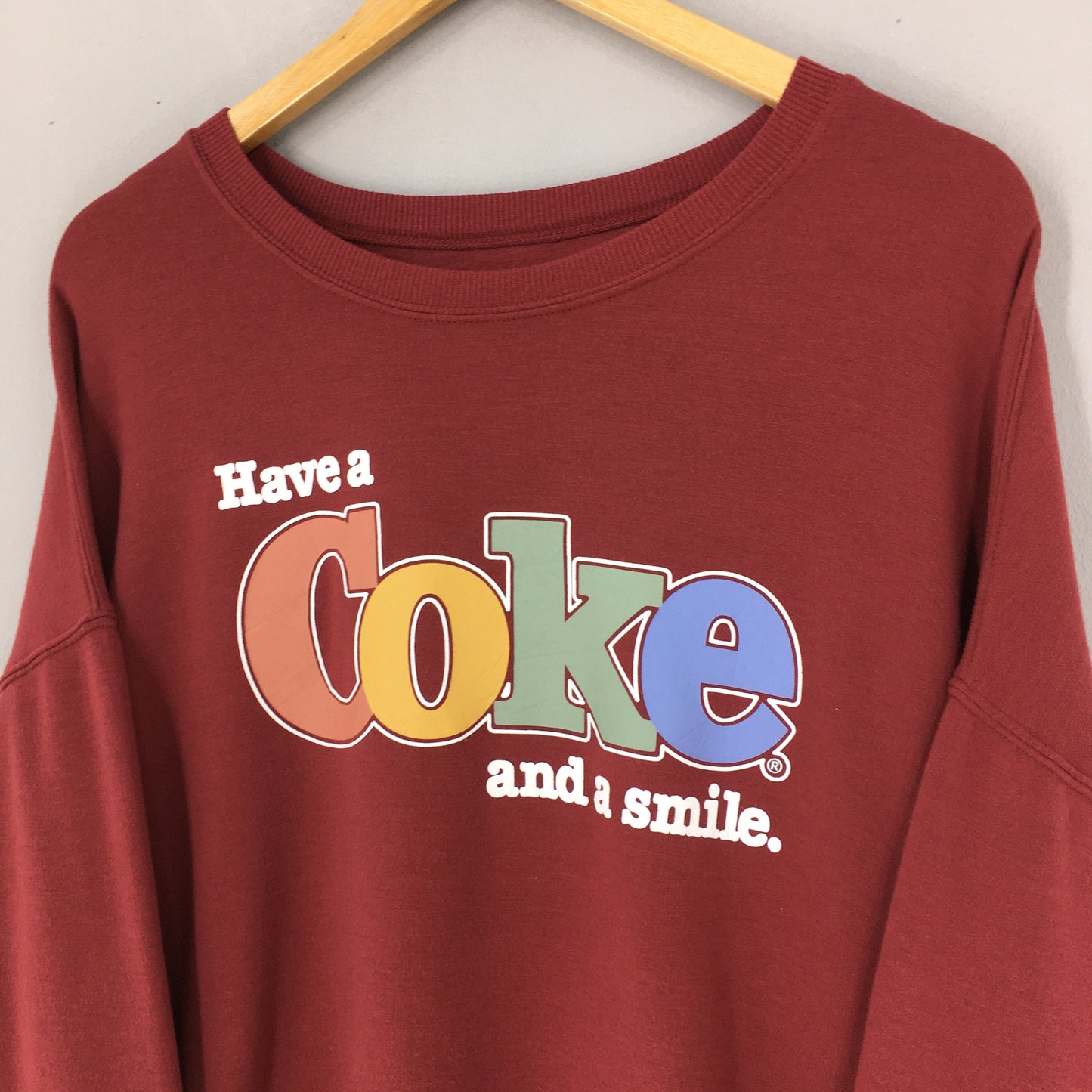 Coca Cola Printed Red Sweatshirt Medium