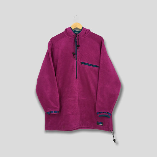 LL Bean Magenta Polartec Fleece Sweater Medium