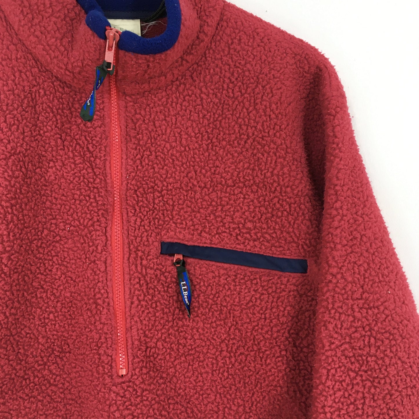 LL Bean Red Fleece Sweater Medium