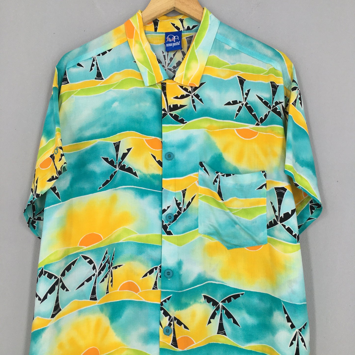 Ocean Pacific Surfing Hawaiian Shirt Large