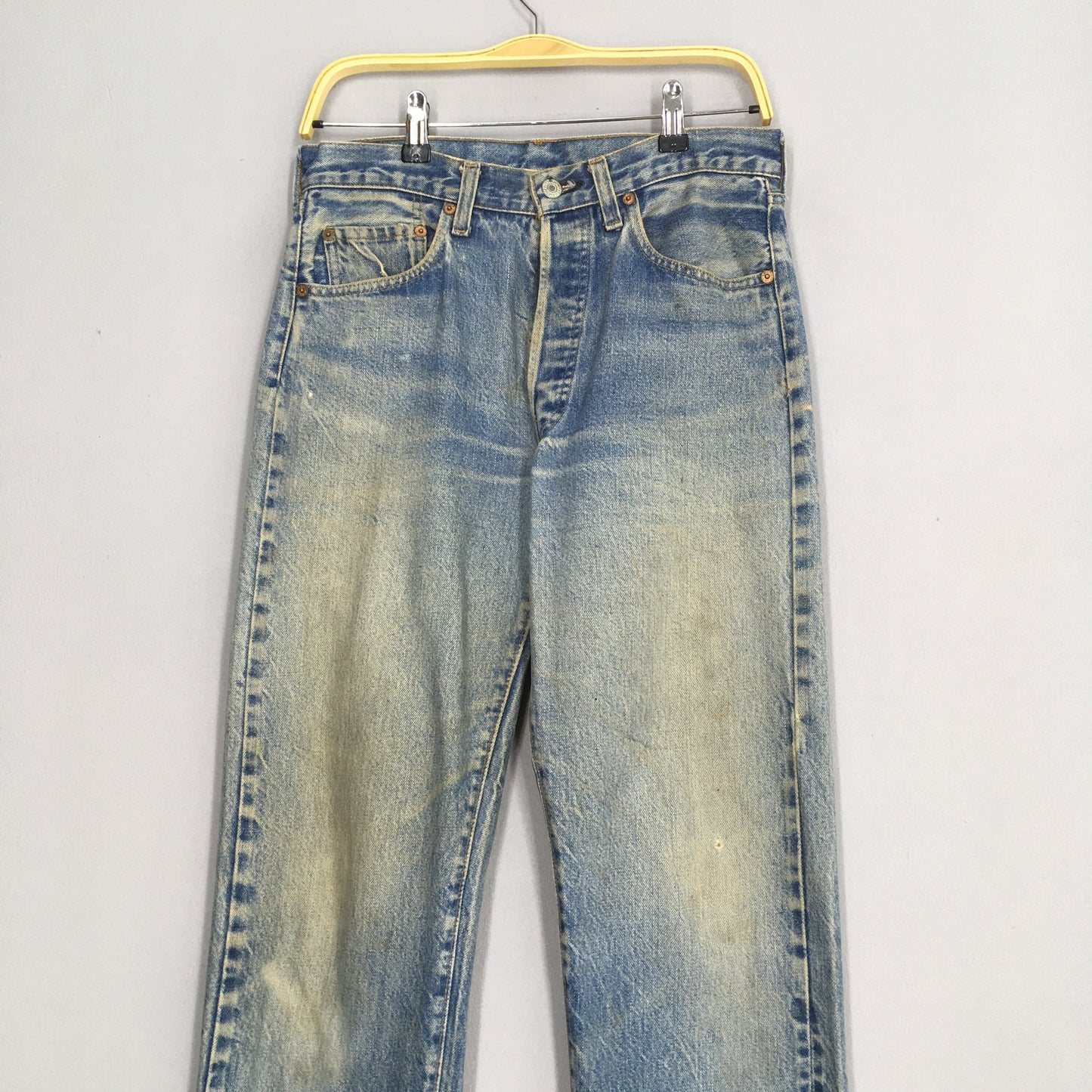 Levi's 501 Blue Faded Selvedge Jeans Size 31x28.5