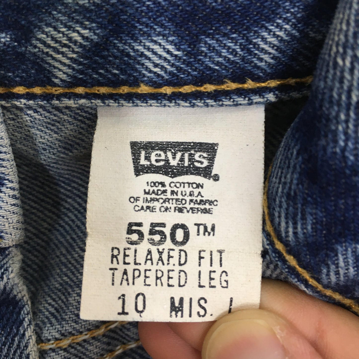 Levis 550 Jeans Relaxed Fit Stone Washed Denim Size 28x33