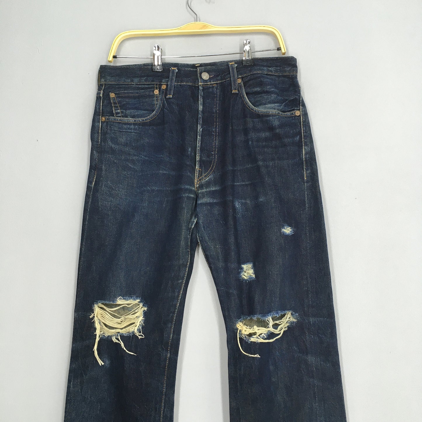 Levis 501XX Big E LVC Japan Distressed Jeans Size 32x35