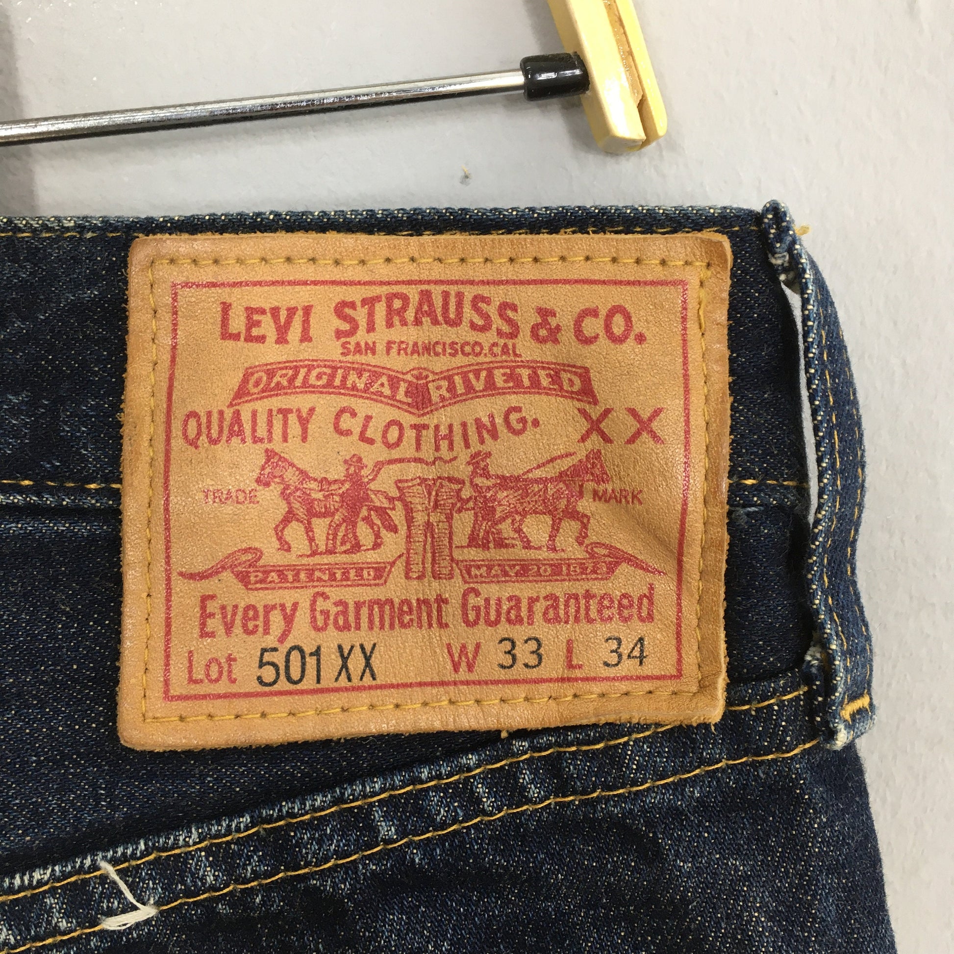 Size 31x33.5 Vintage Levis 501XX Big E LVC Japan Distressed 