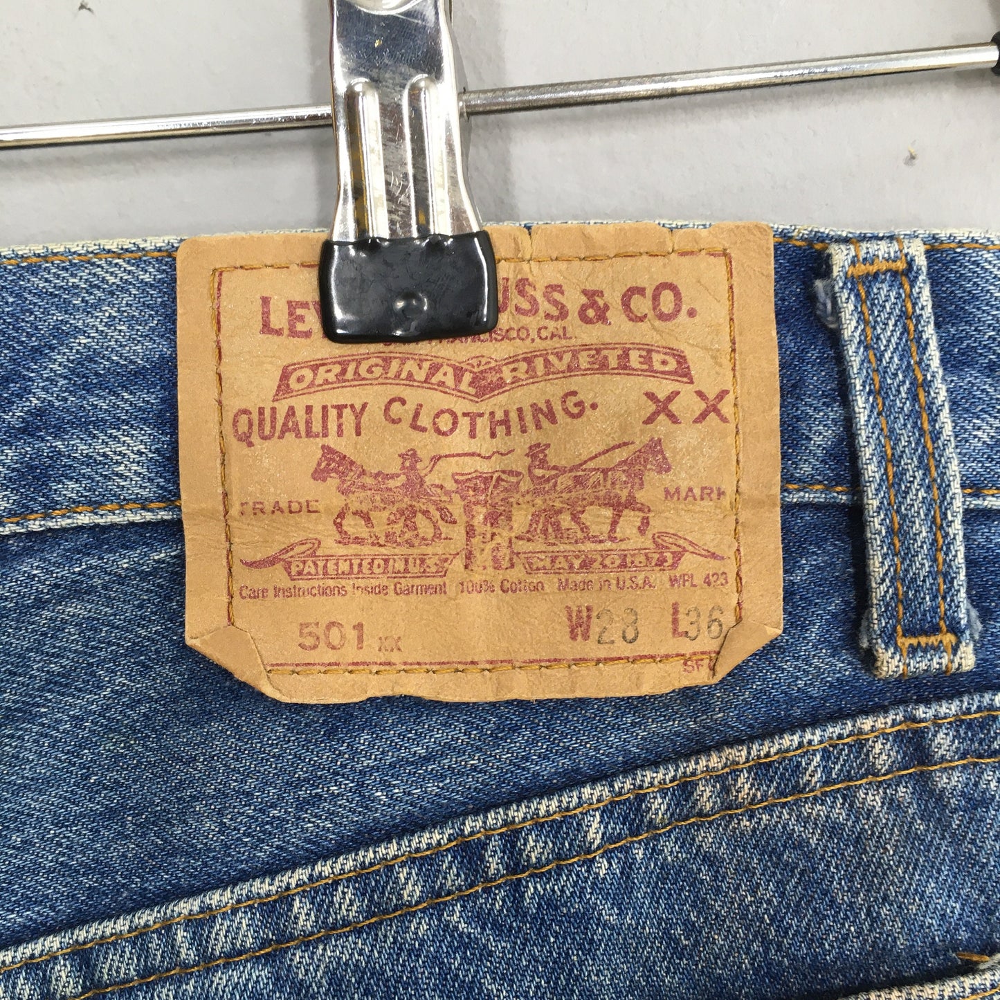 Levi's 501XX Blue Stonewash Jeans Size 28x30