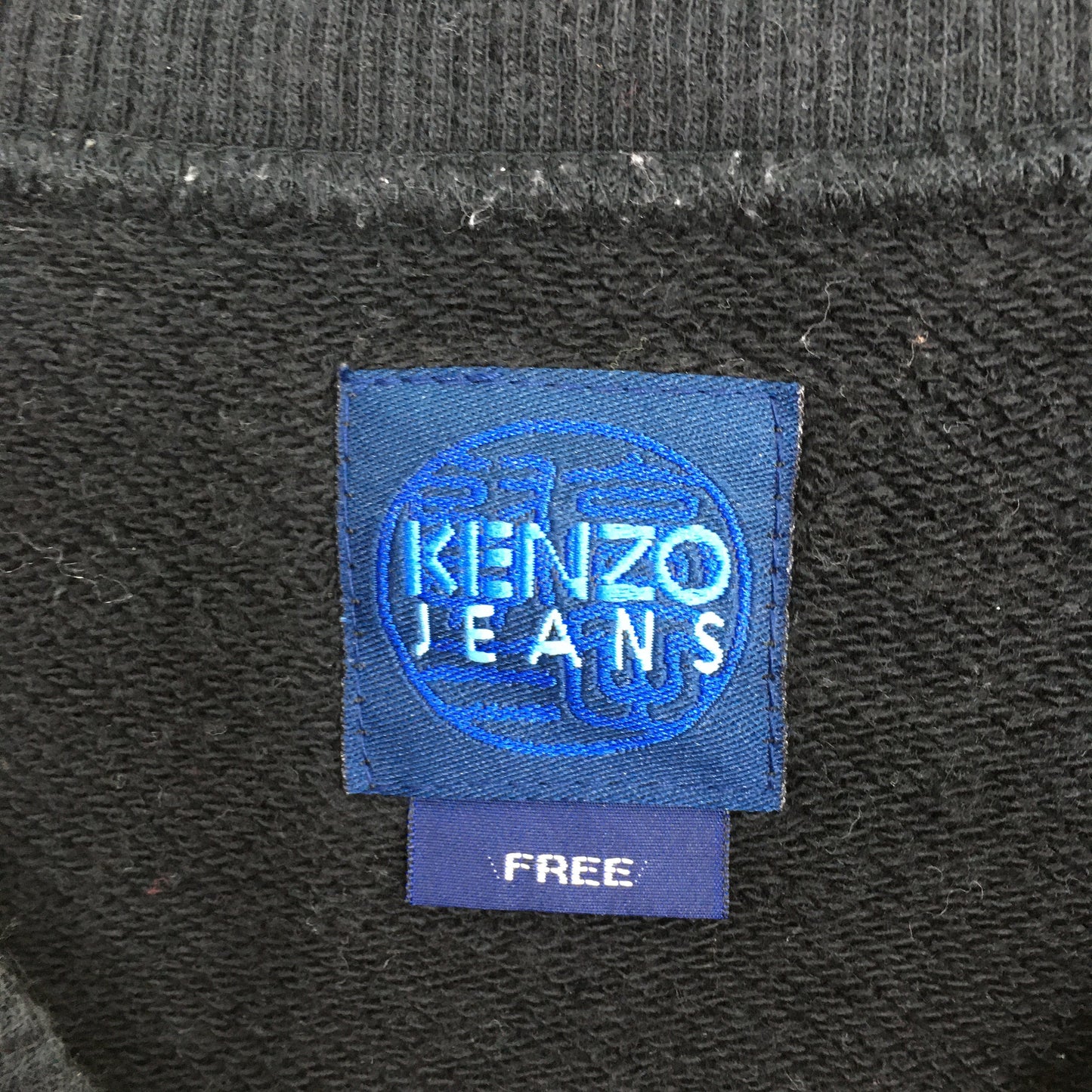 Kenzo Jeans Overprint Black Sweatshirt Large