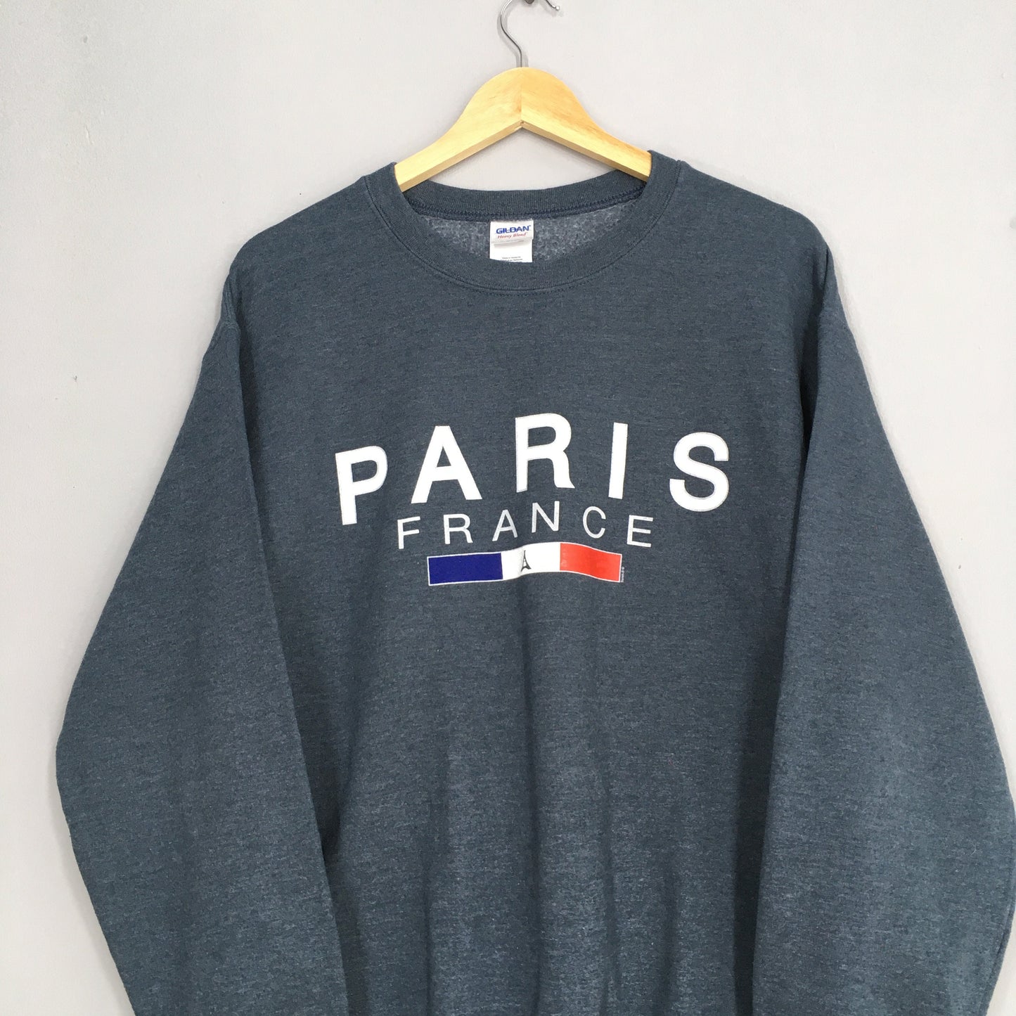 Y2K Paris France Gray Sweatshirts Medium