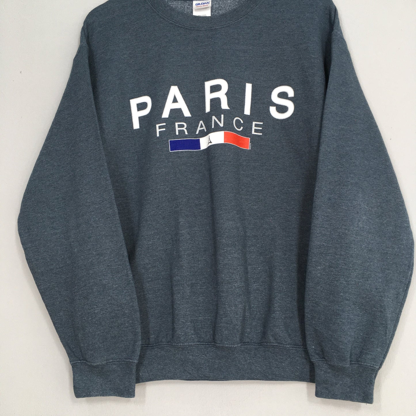 Y2K Paris France Gray Sweatshirts Medium